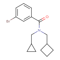 Chemical structure of 3-bromo-N-(cyclobutylmethyl)-N-(cyclopropylmethyl)benzamide - CSSB00095807088