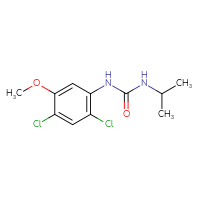 Chemical structure of 1-(2,4-dichloro-5-methoxyphenyl)-3-(propan-2-yl)urea - CSSB02167895453