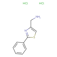 Chemical structure of 1-(2-phenyl-1,3-thiazol-4-yl)methanamine dihydrochloride - CSSB00000681006