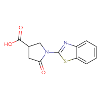 Chemical structure of 1-(1,3-benzothiazol-2-yl)-5-oxopyrrolidine-3-carboxylic acid - CSSB00138414796