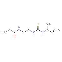 Chemical structure of N-(2-{[(but-3-en-2-yl)carbamothioyl]amino}ethyl)propanamide - CSSB01132671848