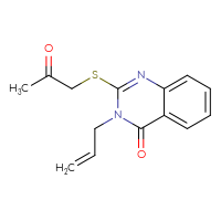 Chemical structure of 2-[(2-oxopropyl)sulfanyl]-3-(prop-2-en-1-yl)-3,4-dihydroquinazolin-4-one - CSSB00026080955