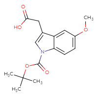 Chemical structure of 2-{1-[(tert-butoxy)carbonyl]-5-methoxy-1H-indol-3-yl}acetic acid - CSSB00010244972
