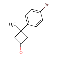 Chemical structure of 3-(4-bromophenyl)-3-methylcyclobutan-1-one - CSSB06258809469