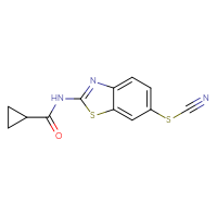 Chemical structure of N-[6-(cyanosulfanyl)-1,3-benzothiazol-2-yl]cyclopropanecarboxamide - CSSB21253046298