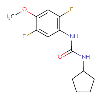 Chemical structure of 3-cyclopentyl-1-(2,5-difluoro-4-methoxyphenyl)urea - CSSB02014628037