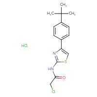 Chemical structure of N-[4-(4-tert-butylphenyl)-1,3-thiazol-2-yl]-2-chloroacetamide hydrochloride - CSSB00116209896