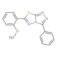 Chemical structure of 6-(2-methoxyphenyl)-3-phenyl-[1,2,4]triazolo[3,4-b][1,3,4]thiadiazole - CSSB00121638153