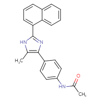 Chemical structure of N-{4-[5-methyl-2-(naphthalen-1-yl)-1H-imidazol-4-yl]phenyl}acetamide - CSSB21531605732