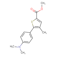 Chemical structure of methyl 5-[4-(dimethylamino)phenyl]-4-methylthiophene-2-carboxylate - CSSB02315415107