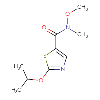 Chemical structure of N-methoxy-N-methyl-2-(propan-2-yloxy)-1,3-thiazole-5-carboxamide - CSSB21151593767