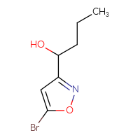 Chemical structure of 1-(5-bromo-1,2-oxazol-3-yl)butan-1-ol - CSSB21246453254