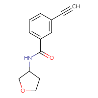 Chemical structure of 3-ethynyl-N-(oxolan-3-yl)benzamide - CSSB01048964767