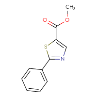 Chemical structure of methyl 2-phenyl-1,3-thiazole-5-carboxylate - CSSB00000753361