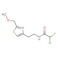 Chemical structure of 2-chloro-2-fluoro-N-{2-[2-(methoxymethyl)-1,3-thiazol-4-yl]ethyl}acetamide - CSSB21332054459