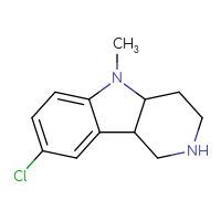 Chemical structure of 8-chloro-5-methyl-1H,2H,3H,4H,4aH,5H,9bH-pyrido[4,3-b]indole - CSSB00040141467