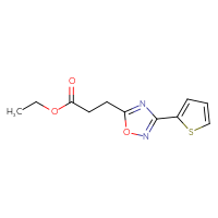 Chemical structure of ethyl 3-[3-(thiophen-2-yl)-1,2,4-oxadiazol-5-yl]propanoate - CSSB00026415157
