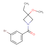 Chemical structure of 1-(3-bromobenzoyl)-3-ethyl-3-methoxyazetidine - CSSB03563706319