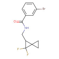 Chemical structure of 3-bromo-N-({2,2-difluorospiro[2.2]pentan-1-yl}methyl)benzamide - CSSB01975150128