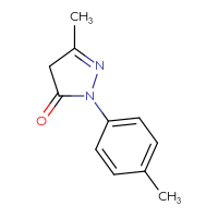 Chemical structure of 3-methyl-1-(4-methylphenyl)-4,5-dihydro-1H-pyrazol-5-one - CSSB00000175165