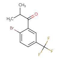 Chemical structure of 1-[2-bromo-5-(trifluoromethyl)phenyl]-2-methylpropan-1-one - CSSB00013771803