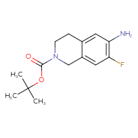Chemical structure of tert-butyl 6-amino-7-fluoro-1,2,3,4-tetrahydroisoquinoline-2-carboxylate - CSSB00010132028