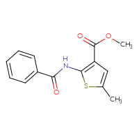 Chemical structure of methyl 2-benzamido-5-methylthiophene-3-carboxylate - CSSB00103954351