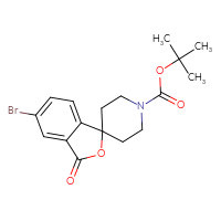 Chemical structure of tert-butyl 5-bromo-3-oxo-3H-spiro[2-benzofuran-1,4'-piperidine]-1'-carboxylate - CSSB21345840569