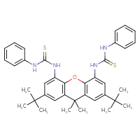 Chemical structure of 3-{2,7-di-tert-butyl-9,9-dimethyl-5-[(phenylcarbamothioyl)amino]-9H-xanthen-4-yl}-1-phenylthiourea - CSSB20959043479