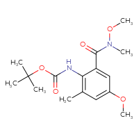 Chemical structure of tert-butyl N-{4-methoxy-2-[methoxy(methyl)carbamoyl]-6-methylphenyl}carbamate - CSSB15591575982