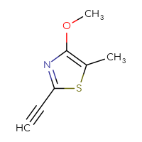 Chemical structure of 2-ethynyl-4-methoxy-5-methyl-1,3-thiazole - CSSB00161112549