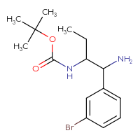 Chemical structure of tert-butyl N-[1-amino-1-(3-bromophenyl)butan-2-yl]carbamate - CSSB00020096664