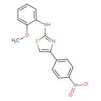Chemical structure of N-(2-methoxyphenyl)-4-(4-nitrophenyl)-1,3-thiazol-2-amine - CSSB00000682655