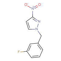 Chemical structure of 1-[(3-fluorophenyl)methyl]-3-nitro-1H-pyrazole - CSSB00010162964