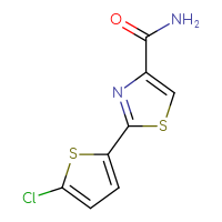 Chemical structure of 2-(5-chlorothiophen-2-yl)-1,3-thiazole-4-carboxamide - CSSB00048597907
