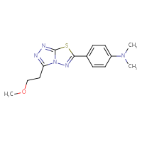 Chemical structure of 4-[3-(2-methoxyethyl)-[1,2,4]triazolo[3,4-b][1,3,4]thiadiazol-6-yl]-N,N-dimethylaniline - CSSB00121636976