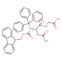 Chemical structure of 2-[(2S)-3-carbamoyl-2-({[(9H-fluoren-9-yl)methoxy]carbonyl}(triphenylmethyl)amino)propanamido]acetic acid - CSSB20621661890